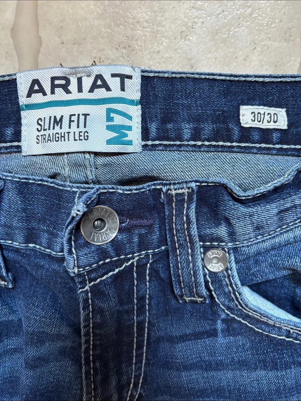 Ariat M7 Silverton Coltrane Slim Fit Straight Leg Jeans Mens 30x30 Dark Denim